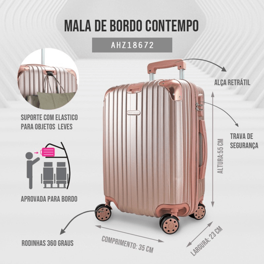 Mala De Viagem De Bordo Contempo Jacki Design Rosê