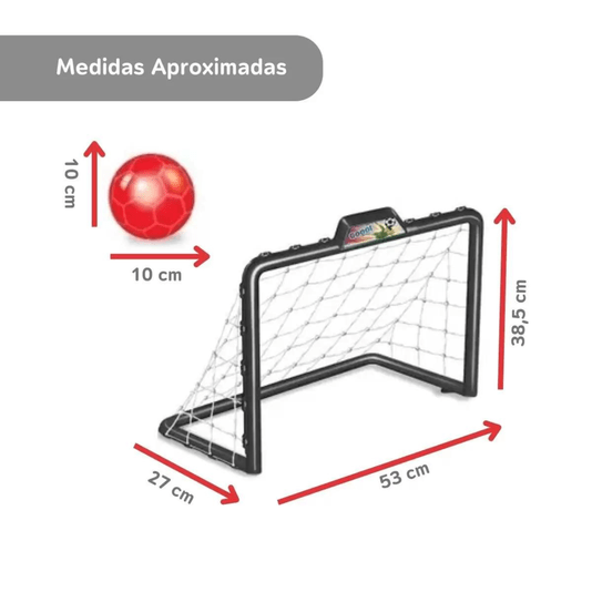 Mini Trave Infantil Chute a Gol Com Bola E 2 Traves 