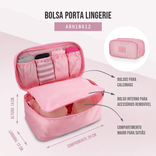 Necessaire Bolsa Porta Lingerie Viagem Jacki Design 
