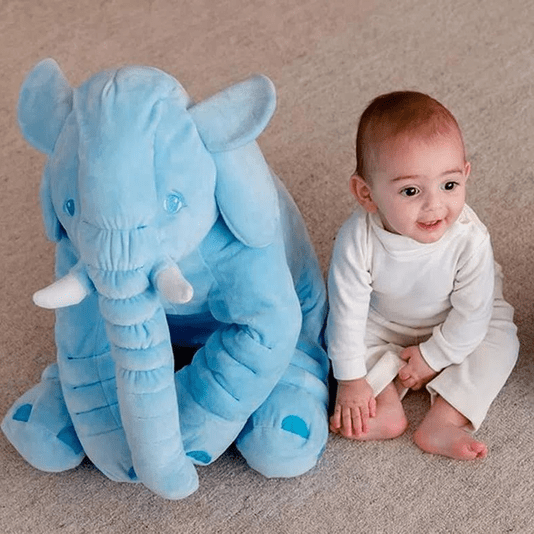Pelúcia Almofada Gigante Elefante Azul 48cm Buba