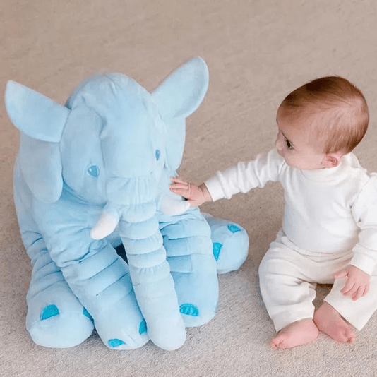 Pelúcia Almofada Gigante Elefante Azul 48cm Buba