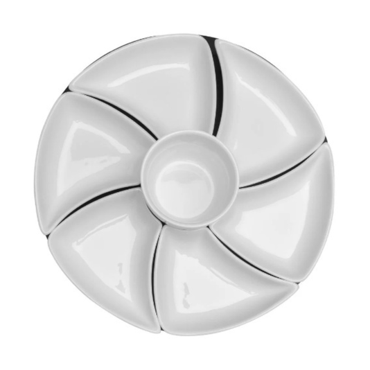Petisqueira De Porcelana Giratória Com 8 Peças HausKraft