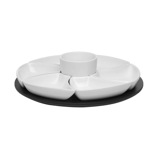 Petisqueira De Porcelana Giratória Com 8 Peças HausKraft