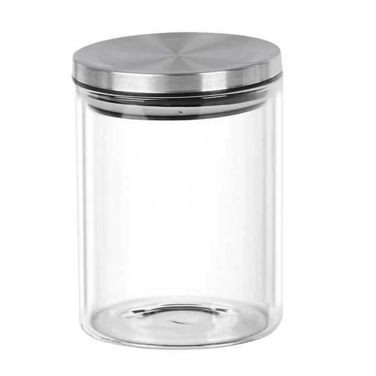Porta Condimentos E Tempero Com 3 Potes Em Vidro Com Tampa Metal 350ml