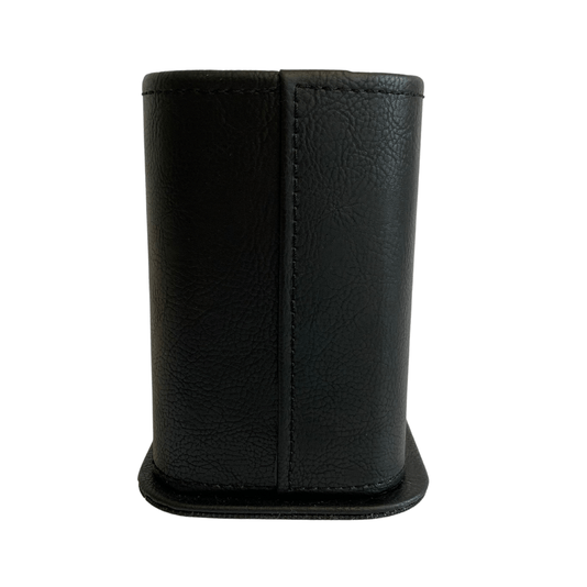 Porta Controle Remoto de Couro Alto Preto Com 3 Divisórias