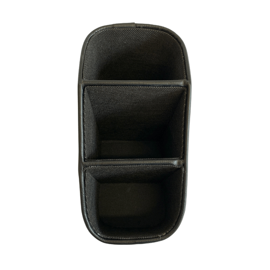 Porta Controle Remoto de Couro Alto Preto Com 3 Divisórias