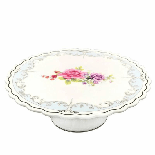 Prato Para Bolo Boleira Mon Chéri Com Pé e Espátula 26x10,5cm