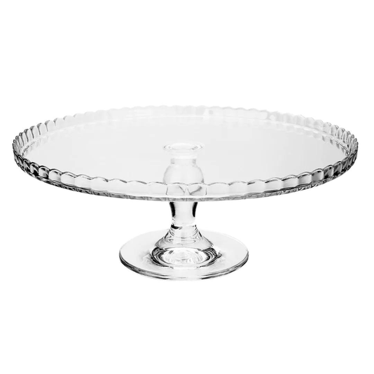 Prato Para Bolo Patisserie Com Pé E Tampa De Vido 32cm