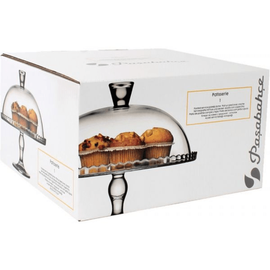 Prato Para Bolo Patisserie Com Pé E Tampa De Vido 32cm