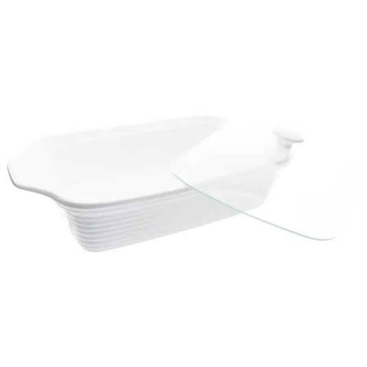 Rechaud Retangular Em Porcelana Com Queimador 2,8L