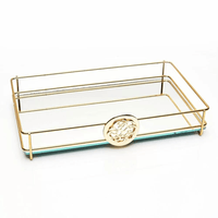 Bandeja Fence Diva Dourada Gold 15x25cm