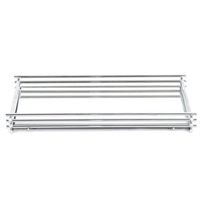 Bandeja Retangular Wire Cromada Com Espelho 15x25cm 