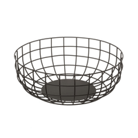 Centro De Mesa Fruteira Em Metal Preto 15x38cm