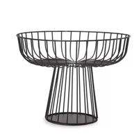 Centro de Mesa Fruteira Redondo em Metal Preto 21x28cm