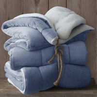 Coberdrom Flannel/Sherpa 2.45 x 2.2 Naturalle Azul Indigo