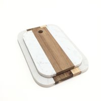 Conjunto de Tabuas Retangulares de Madeira/Marmore