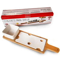 Conjunto Tabua Para Queijo Porcelana Com 3 Peças