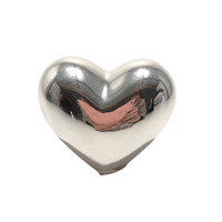 Decoração Coração de Cerâmica Prata M