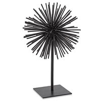 Decoração Ouriço De Metal Preto 22,5cm