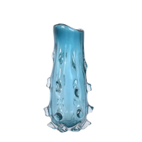 Decoração Vaso De Vidro Bluish Azul P 33Cm

