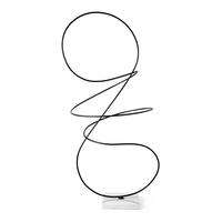 Escultura Abstrata Em Metal Preto 50cm