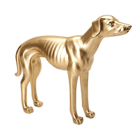 Escultura Decorativa Cachorro Em Poliresina Dourado G