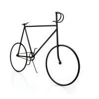 Escultura Decorativa De Metal Bicicleta Preta M 50CM