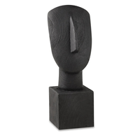 Escultura Decorativa Face em Poliresina Preto Mart