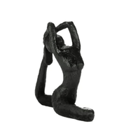 Escultura Decorativa Yoga Resina Preta 