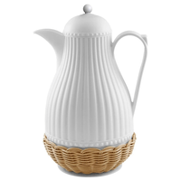 Garrafa Térmica Branca Pérola E Rattan 1 Litro