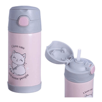Garrafa Térmica Infantil Click Com Canudo I Love Cats 300ml 