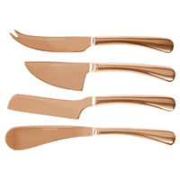 Jogo Facas Para Queijo Lorraine Com 4 Peças Inox Cobre 