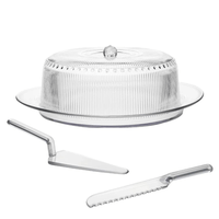 Jogo Para Bolo Boleira Brylik 4 peças Em Acrílico D33xA14cm