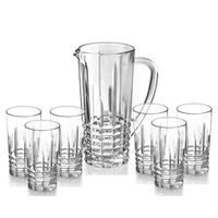 Kit Jogo Jarra De Vidro 900ml E 6 Copos de Vidro 219ml