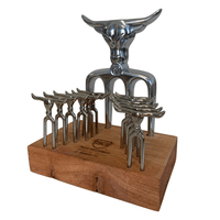 Kit Petiscos Para Churrasco 13 Peças Cepo E Garfo Bad Bull SG