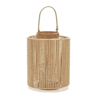 Lanterna Em Fibra Natural Decorativa G 31,5CM