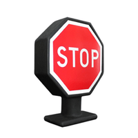 Luminária Abajur Placa Stop Com Lâmpada Led