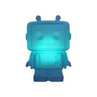 Luminária Abajur Robô Azul Com Lâmpada Led