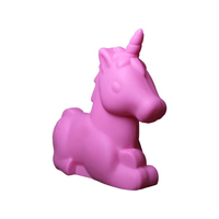 Luminária Abajur Unicórnio Rosa Com Lâmpada Led