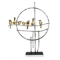 Peça decorativa Adorno Resina E metal Com Pássaros