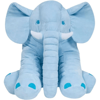 Pelúcia Almofada Gigante Elefante Azul 48cm Buba