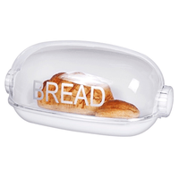 Porta Pão De Acrílico Transparente Com Tampa Retrátil