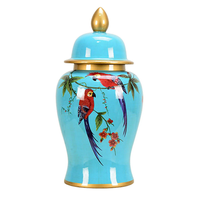 Potiche Decorativo Arara De Cerâmica 45cm