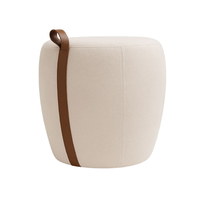 Puff Decorativo Toulon Marron tec 2185 Com Alça Couro