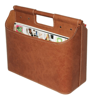 Revisteiro Suporte Para Acessórios Em Couro Sintético Marrom