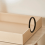 Bandeja Decorativa Servir Em MDF Com Revestimento PU Creme