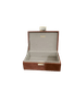 Caixa Decorativa Em Mdf Revestimento Pu Marrom 23,5cm