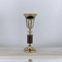 Castiçal Em Metal Decorativo Dourado Com Pedra