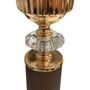 Castiçal Em Metal Decorativo Dourado Com Pedra