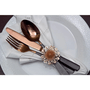 Conjunto De 4 Peças Argola Anel Para Guardanapo Flor Aço Inox Rose Gold